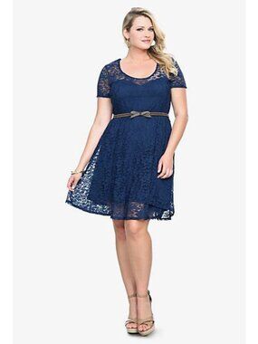 Torrid Navy Blue Lace Fit & Flare Dress